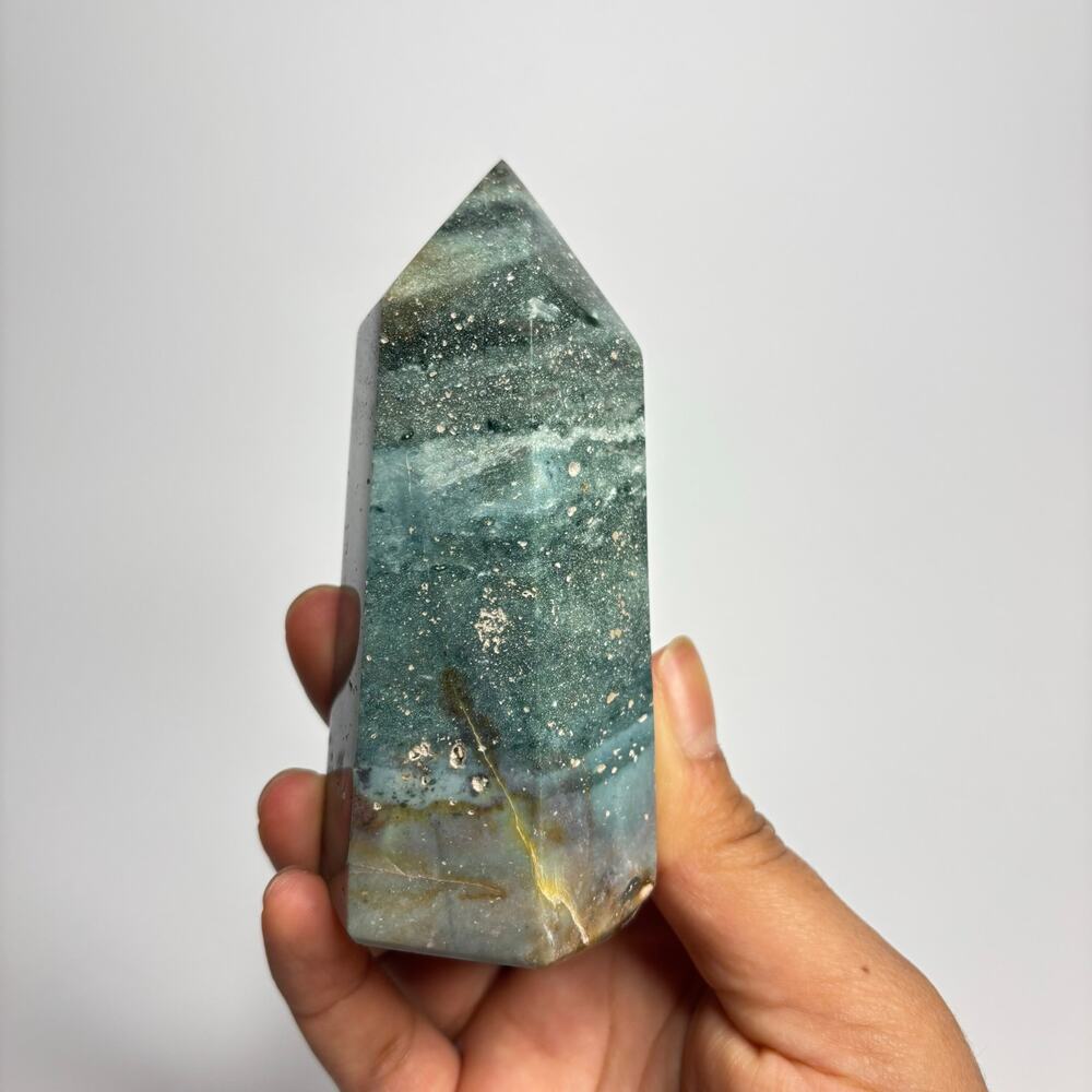 4.2" Ocean Jasper Crystal Tower / Point